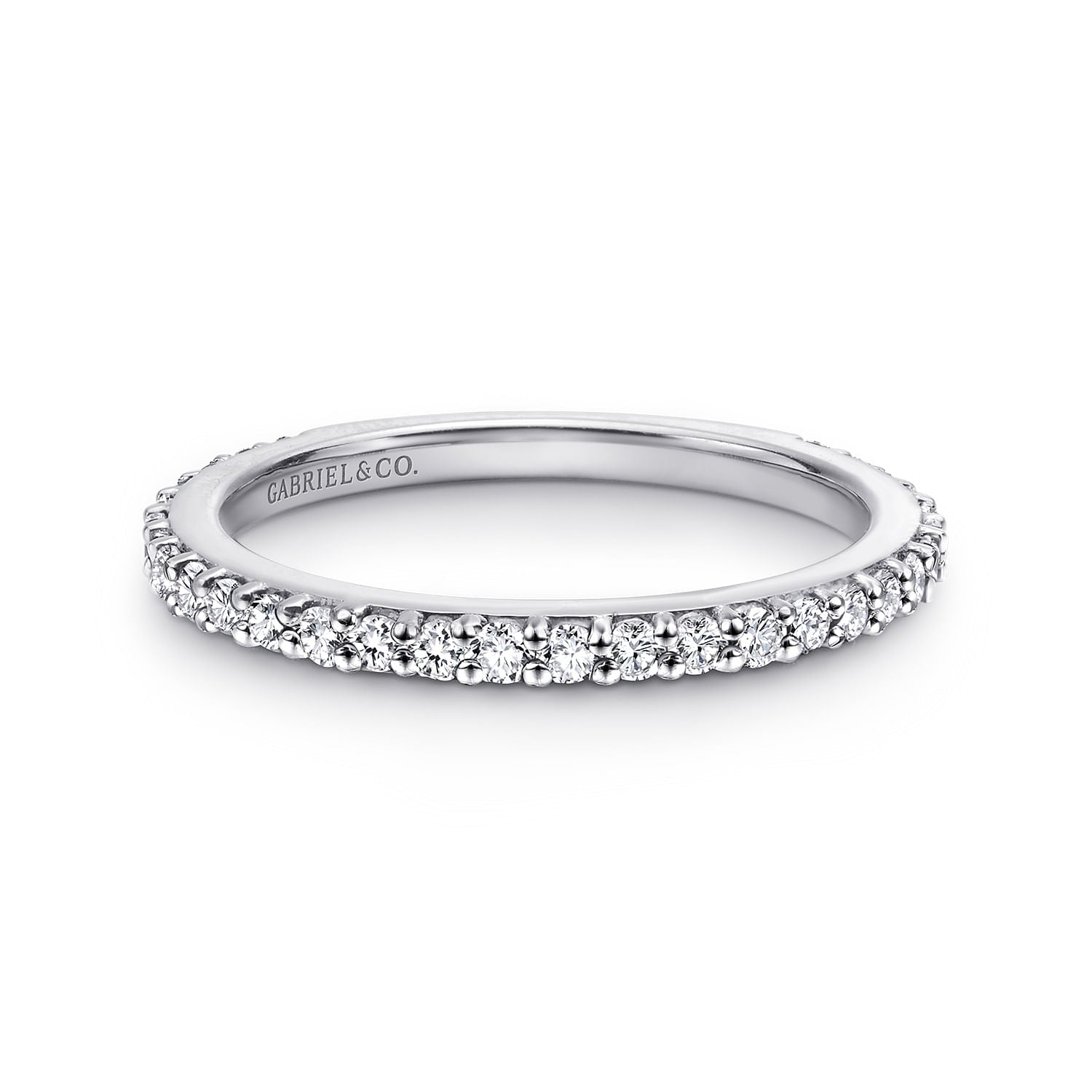 Sterling Silver Real White Diamond Stakable Band Ring main image 1