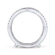 Gabriel & Co. AN13695L-W44JJ Triangular 14K White Gold French Pavé Set Diamond Ring Enhancer