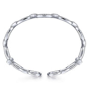 Gabriel & Co. BG4237-62W45JJ 14K White Gold Diamond Pavé Chain Link Cuff Bracelet