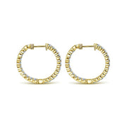Gabriel & Co. EG10865Y45JJ 14K Yellow Gold Prong Set 20mm Round Inside Out Diamond Hoop Earrings