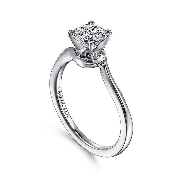 Gabriel & Co. ER11588R3W4JJJ 14K White Gold Round Diamond Engagement Ring