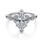 Gabriel & Co. ER11721M6W44JJ 14K White Gold Marquise Shape Diamond Engagement Ring