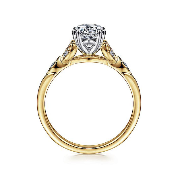 Gabriel & Co. ER11721R4M44JJ 14K White-Yellow Gold Round Diamond Engagement Ring
