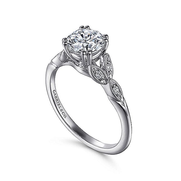 Gabriel & Co. ER11721R4W44JJ 14K White Gold Round Diamond Engagement Ring