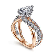 Gabriel & Co. ER12337P6T44JJ 14K White-Rose Gold Pear Shape Free Form Diamond Engagement Ring