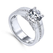 Gabriel & Co. ER12345R6W44JJ 14K White Gold Round Diamond Engagement Ring
