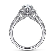 Gabriel & Co. ER12764P4W44JJ 14K White Gold Pear Shape Halo Diamond Engagement Ring