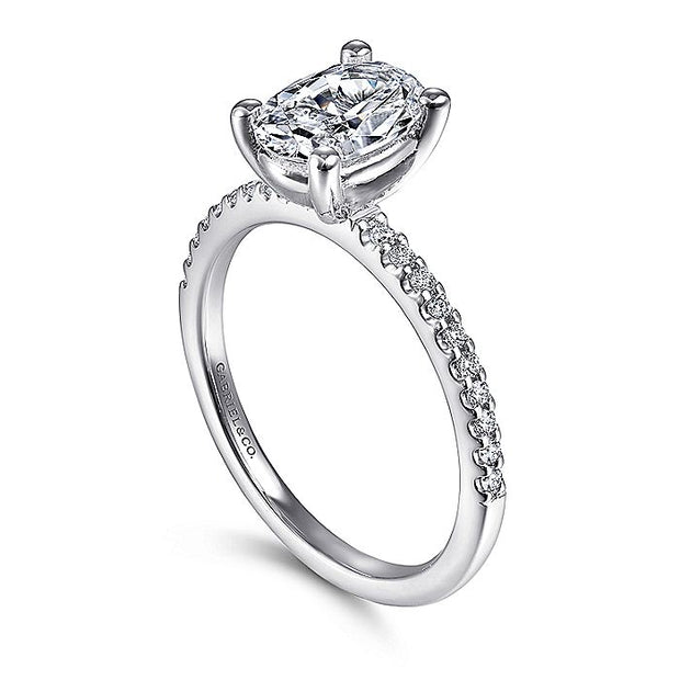 Gabriel & Co. ER14918O4W44JJ 14K White Gold Oval Diamond Engagement Ring