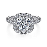 Gabriel & Co. ER14972R8W83JJ 18K White Gold Round Halo Diamond Engagement Ring