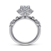 Gabriel & Co. ER15195R4W44JJ 14K White Gold Fancy Halo Round Diamond Engagement Ring