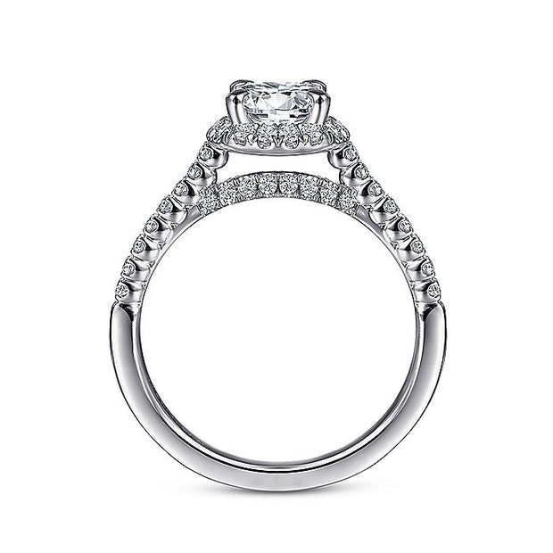 Gabriel & Co. ER15221R4W44JJ 14K White Gold Round Halo Diamond Engagement Ring