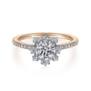 Gabriel & Co. ER15226R3T44JJ 14K White-Rose Gold Round Halo Diamond Engagement Ring