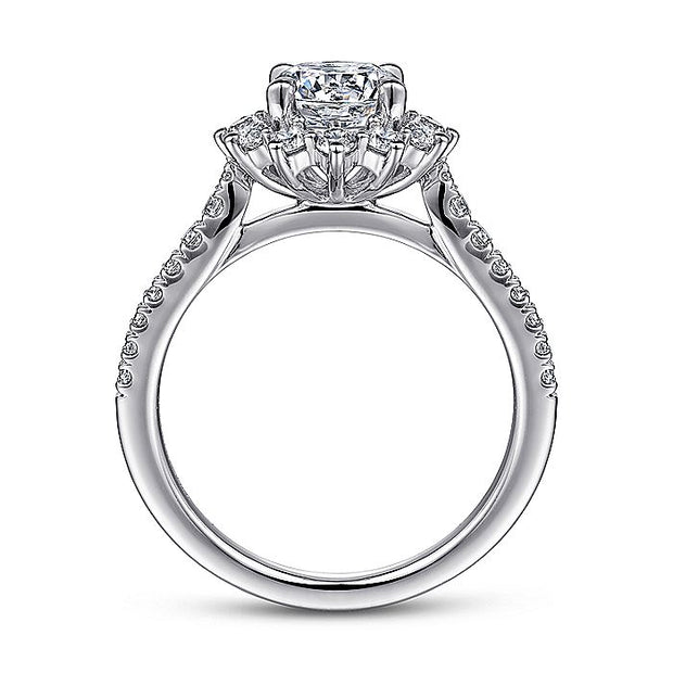 Gabriel & Co. ER15590R4W44JJ 14K White Gold Fancy Halo Round Diamond Engagement Ring