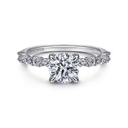 Gabriel & Co. ER15607R4W44JJ 14K White Gold Round Diamond Engagement Ring