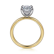 Gabriel & Co. ER15972O8M44JJ 14K White-Yellow Gold Hidden Halo Oval Diamond Engagement Ring