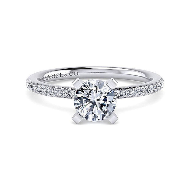 Gabriel & Co. ER16056R4W44JJ 14K White Gold Round Diamond Engagement Ring
