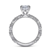 Gabriel & Co. ER4122O4W44JJ 14K White Gold Oval Diamond Engagement Ring