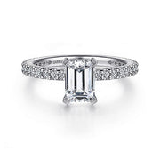 Gabriel & Co. ER4124E4W44JJ 14K White Gold Emerald Cut Diamond Engagement Ring