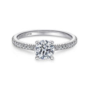 Gabriel & Co. ER4181W44JJ 14K White Gold Round Diamond Engagement Ring