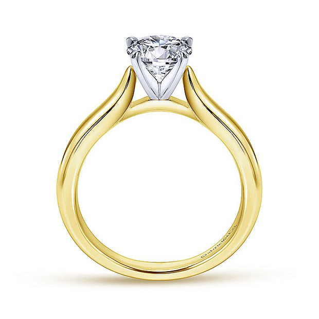 Gabriel & Co. ER6684M4JJJ 14K White-Yellow Gold Round Diamond Engagement Ring