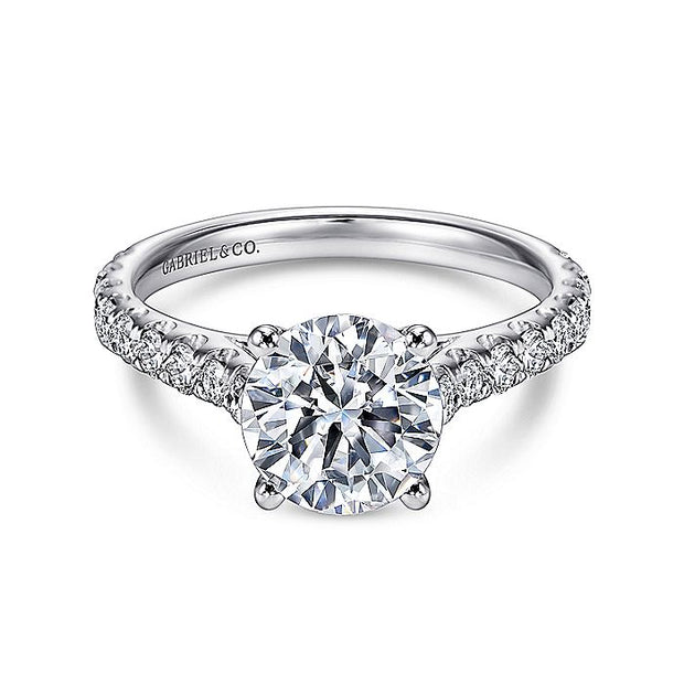Gabriel & Co. ER7016W44JJ 14K White Gold Round Diamond Engagement Ring