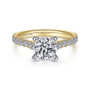 Gabriel & Co. ER7225M44JJ 14K White-Yellow Gold Round Diamond Engagement Ring