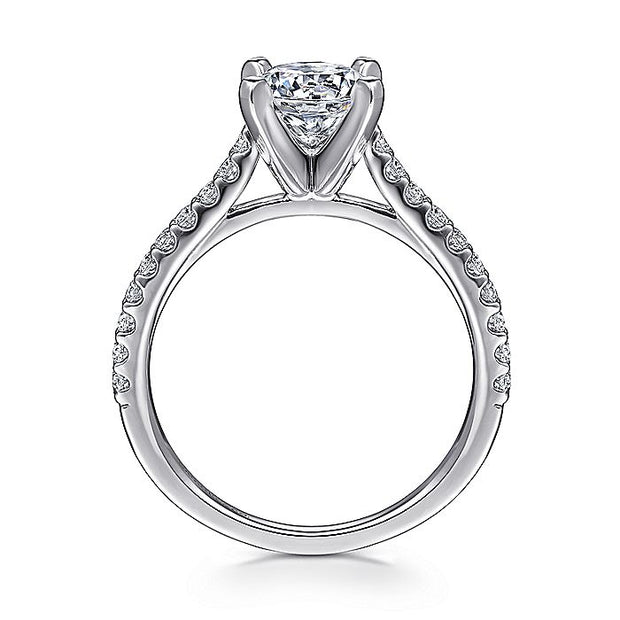 Gabriel & Co. ER7227W44JJ 14K White Gold Round Diamond Engagement Ring