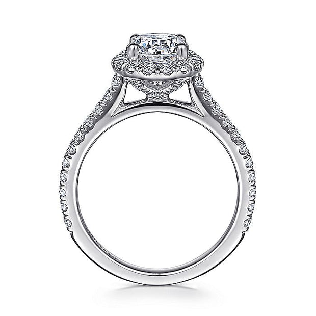 Gabriel & Co. ER7259W44JJ 14K White Gold Round Halo Diamond Engagement Ring
