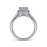 Gabriel & Co. ER7818W44JJ 14K White Gold Round Halo Diamond Engagement Ring