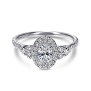 Gabriel & Co. ER98995W44JJ.CSD4 14K White Gold Oval Halo Complete Diamond Engagement Ring