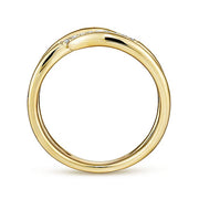 Gabriel & Co. LR51267Y45JJ 14K Yellow Gold Split Shank Pavé Diamond Wrap Ring