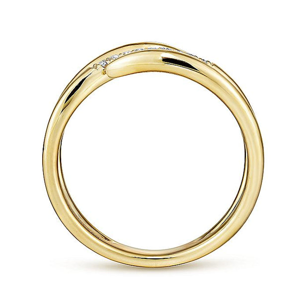 Gabriel & Co. LR51267Y45JJ 14K Yellow Gold Split Shank Pavé Diamond Wrap Ring