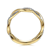 Gabriel & Co. LR51482Y45JJ 14K Yellow Gold Twisted Diamond Stackable Ring