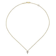 Gabriel & Co. NK1370Y45JJ 14K Yellow Gold Diamond Cross Pendant Necklace