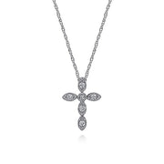 Gabriel & Co. NK2210W45JJ 14K White Gold Marquise Shaped Diamond Cross Necklace