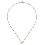 Gabriel & Co. NK4627K45JJ 14K Rose Gold Diamond Leaf Pendant Necklace