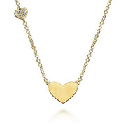 Gabriel & Co. NK5200Y45JJ 14K Yellow Gold Heart Pendant Necklace with Diamond Accent