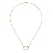 Gabriel & Co. NK5265Y45JJ 14K Yellow Gold Open Heart Diamond Pendant Necklace