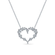 Gabriel & Co. NK5563W45JJ 14K White Gold Diamond Cluster Heart Pendant Necklace