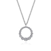 Gabriel & Co. NK6214W45JJ 14K White Gold Diamond Circle Pendant Necklace