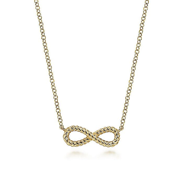 Gabriel & Co. NK6404Y4JJJ 14K Yellow Gold Twisted Rope Infinity Pendant Necklace