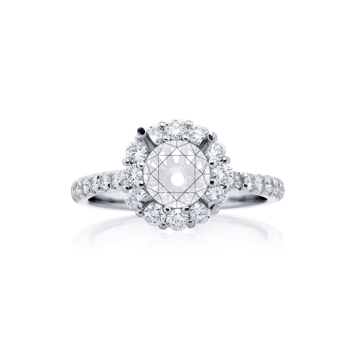 Diamond Engagement Ring 1.00 ct Halo Setting GIA Certified