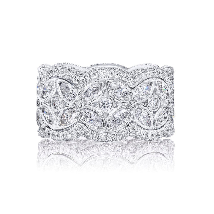 Diamond Eternity Band 3.71 ctw. Floral Design Marquise & Round