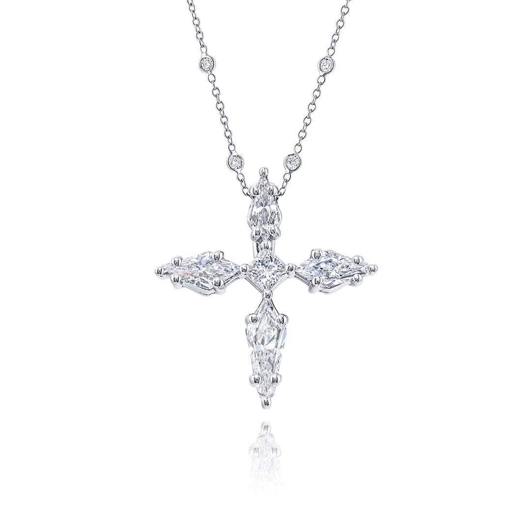 Exquisite Style: Our One-of-a-Kind Diamond Cross Pendant in Platinum