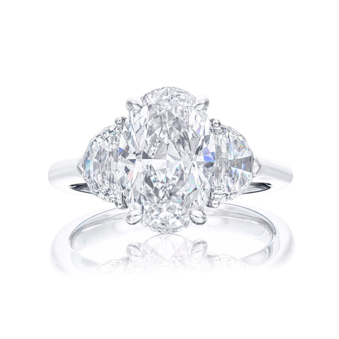 Oval diamond ring 3.02 ct oval diamond center