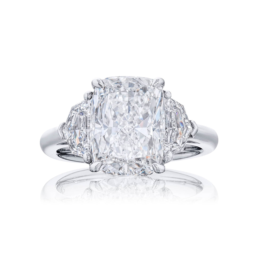 4.72 ct GIA Certified Diamond Ring | Cushion-Cut Diamond with Epaulet Diamonds in Platinum | Dazzling Brilliance by Jb Star