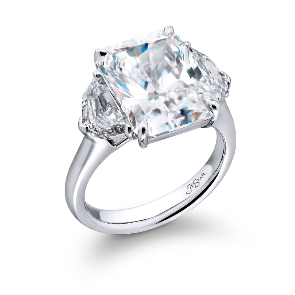 Platinum Radiant-Cut Diamond GIA Certified Engagement Ring
