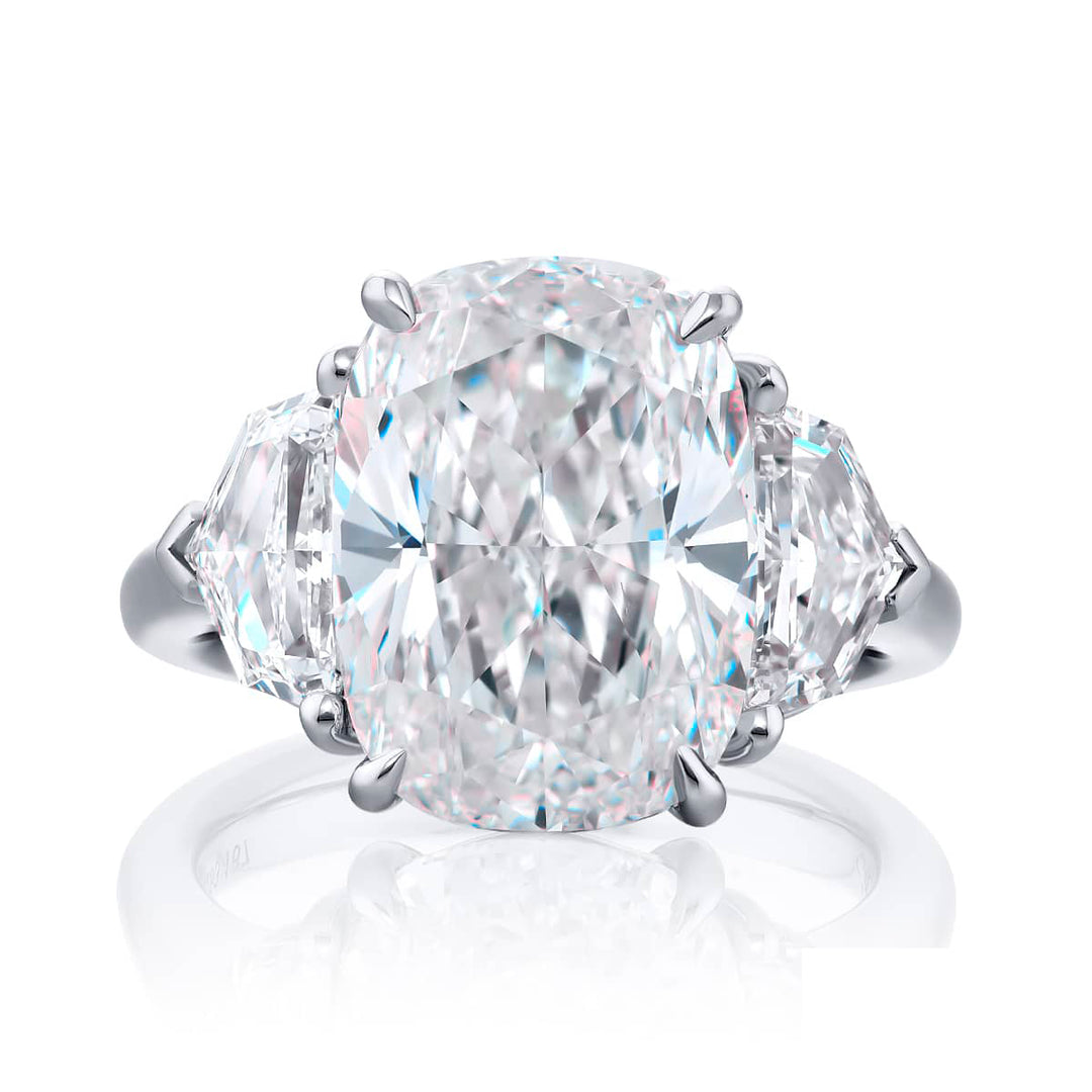 Platinum Cushion-Cut Diamond Certified Ring