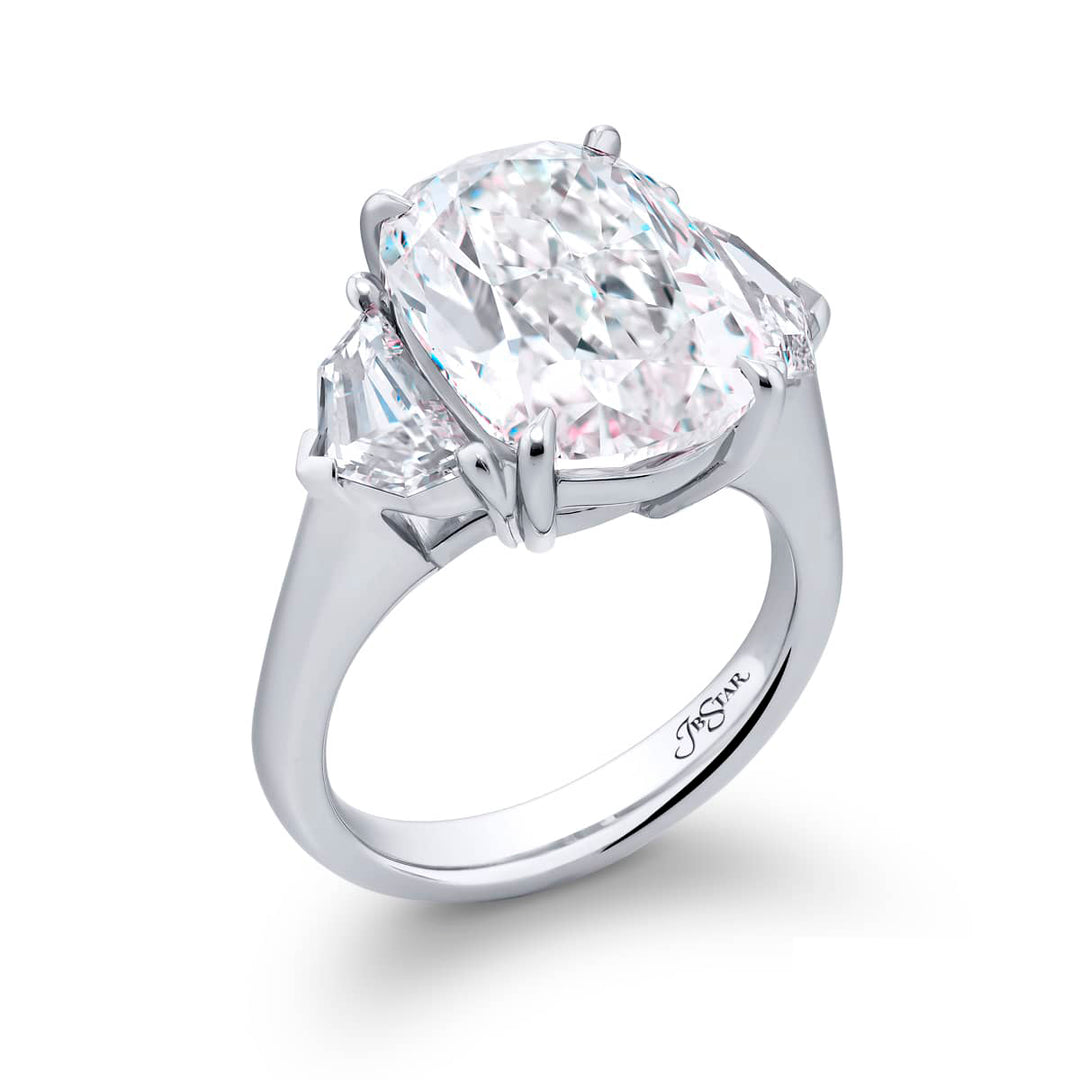 Platinum Cushion-Cut Diamond Certified Ring