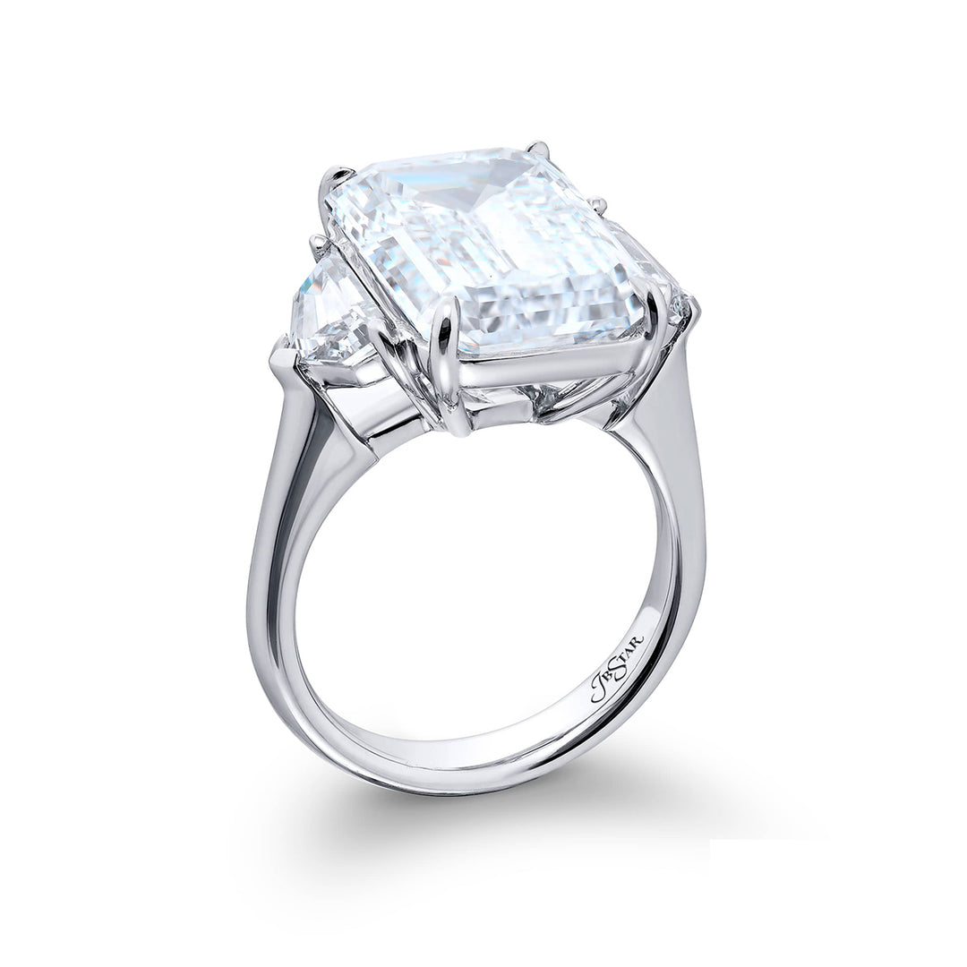 Platinum Cushion-Cut Diamond Certified Ring